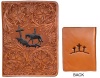 3D Belt Company BI193 Tan Bible Cover with Tooled Crosses on the Back